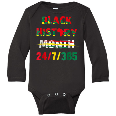 Black History Month Long Sleeve Baby Bodysuit Designed By Bariteau Hannah