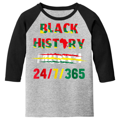 Black History Month Youth 3/4 Sleeve Designed By Bariteau Hannah