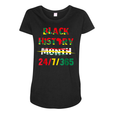 Black History Month Maternity Scoop Neck T-shirt Designed By Bariteau Hannah