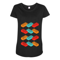 Retro Building Blocks Master Builder Construction Engineer Maternity Scoop Neck T-shirt | Artistshot