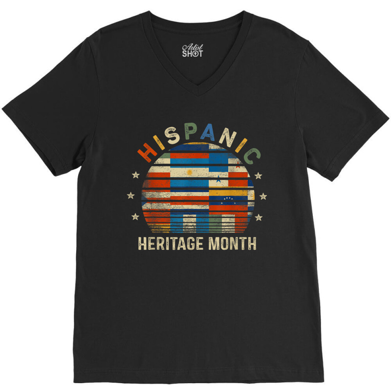 Hispanic Heritage Month Gifts Latin American Flags Latina V-Neck Tee by ValentinoHoover | Artistshot