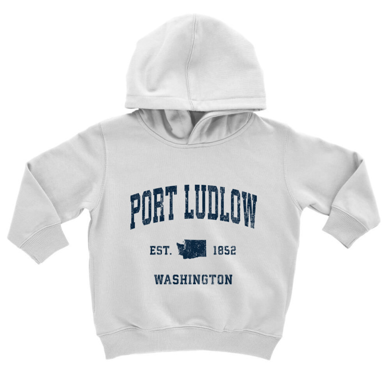 Port Ludlow Washington Wa Vintage Athletic Navy Sports Desig Long Slee Toddler Hoodie | Artistshot