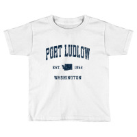 Port Ludlow Washington Wa Vintage Athletic Navy Sports Desig Long Slee Toddler T-shirt | Artistshot