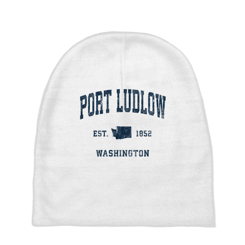 Port Ludlow Washington Wa Vintage Athletic Navy Sports Desig Long Slee Baby Beanies | Artistshot