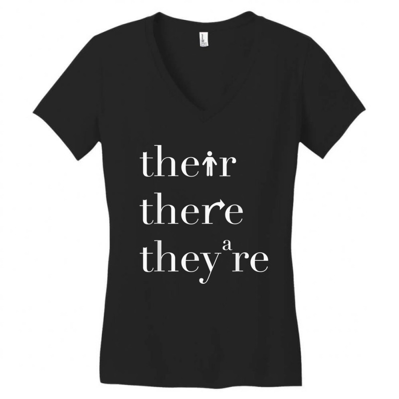 There Their Theyre English Teacher Funny Grammar Teacher Women's V-Neck T-Shirt by KelseyHachler | Artistshot