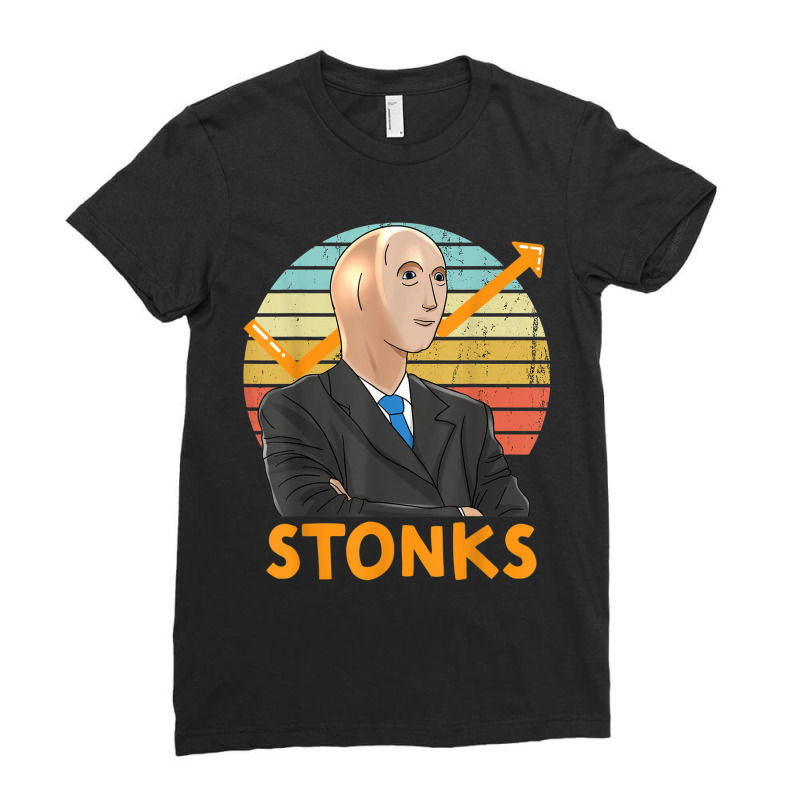 Stonks Guy Dank Meme Funny Stock Broker Stonks Guy Dank Meme Ladies Fitted T-Shirt by ShelleyDoppelmayr | Artistshot