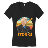 Stonks Guy Dank Meme Funny Stock Broker Stonks Guy Dank Meme Women's V-neck T-shirt | Artistshot