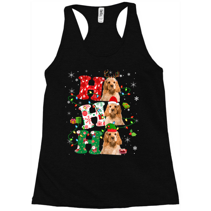 Ho3 Christmas Santa Elf Reindeer English Cocker Spaniel Racerback Tank by ValentinoHoover | Artistshot