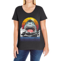 Retro Vintage Shark  Marine Biologist Wildlife Shark Lovers Ladies Curvy T-shirt | Artistshot