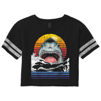 Retro Vintage Shark  Marine Biologist Wildlife Shark Lovers Scorecard Crop Tee | Artistshot