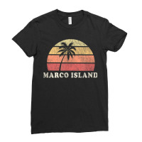 Marco Island Fl Vintage 70s Retro Throwback Design Ladies Fitted T-shirt | Artistshot