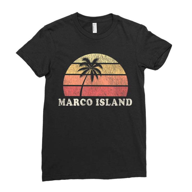 Marco Island Fl Vintage 70s Retro Throwback Design Ladies Fitted T-Shirt by SandraMarianela | Artistshot