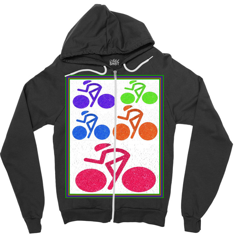 Cycling  Abstract Surreal Bicycle Racing Print Zipper Hoodie by cm-arts | Artistshot