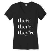 There Their They're English Teacher Funny Grammar Teacher Women's V-neck T-shirt | Artistshot