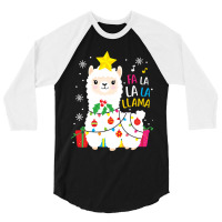 Funny Llama Fa La La Christmas Ornament Decors 3/4 Sleeve Shirt | Artistshot