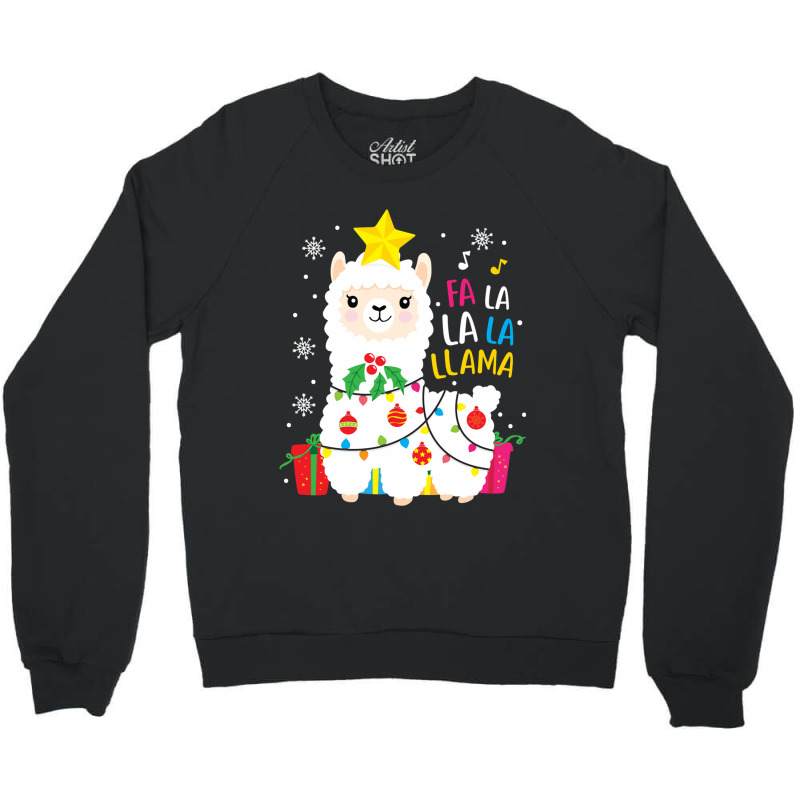 Funny Llama Fa La La Christmas Ornament Decors Crewneck Sweatshirt | Artistshot