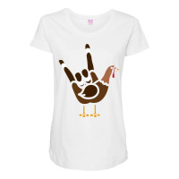 Asl American Sign Language Thankful Turkey Day Holiday Sweatshirt Maternity Scoop Neck T-shirt | Artistshot