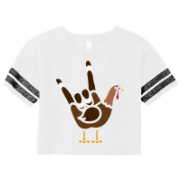 Asl American Sign Language Thankful Turkey Day Holiday Sweatshirt Scorecard Crop Tee | Artistshot