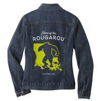 Home Of The Rougarou Louisiana Usa Cryptid Ladies Denim Jacket | Artistshot