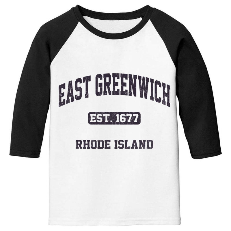 East Greenwich Rhode Island Ri Vintage State Athletic Style Sweatshirt Youth 3/4 Sleeve by cm-arts | Artistshot