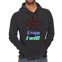 Funny Triathlon  Ironman I Can Amp I Will Vintage Hoodie | Artistshot