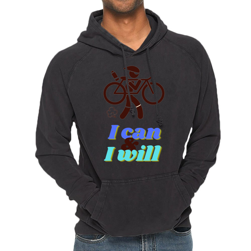 Funny Triathlon  Ironman I Can Amp I Will Vintage Hoodie by cm-arts | Artistshot