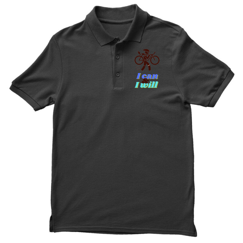 Funny Triathlon  Ironman I Can Amp I Will Men's Polo Shirt by cm-arts | Artistshot