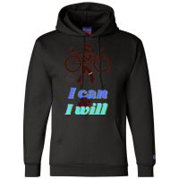 Funny Triathlon  Ironman I Can Amp I Will Champion Hoodie | Artistshot