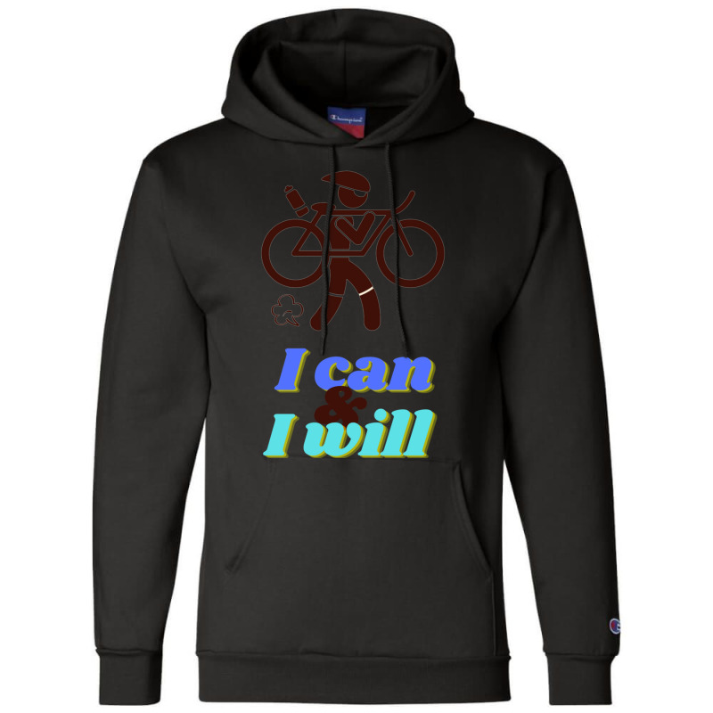 Funny Triathlon  Ironman I Can Amp I Will Champion Hoodie by cm-arts | Artistshot