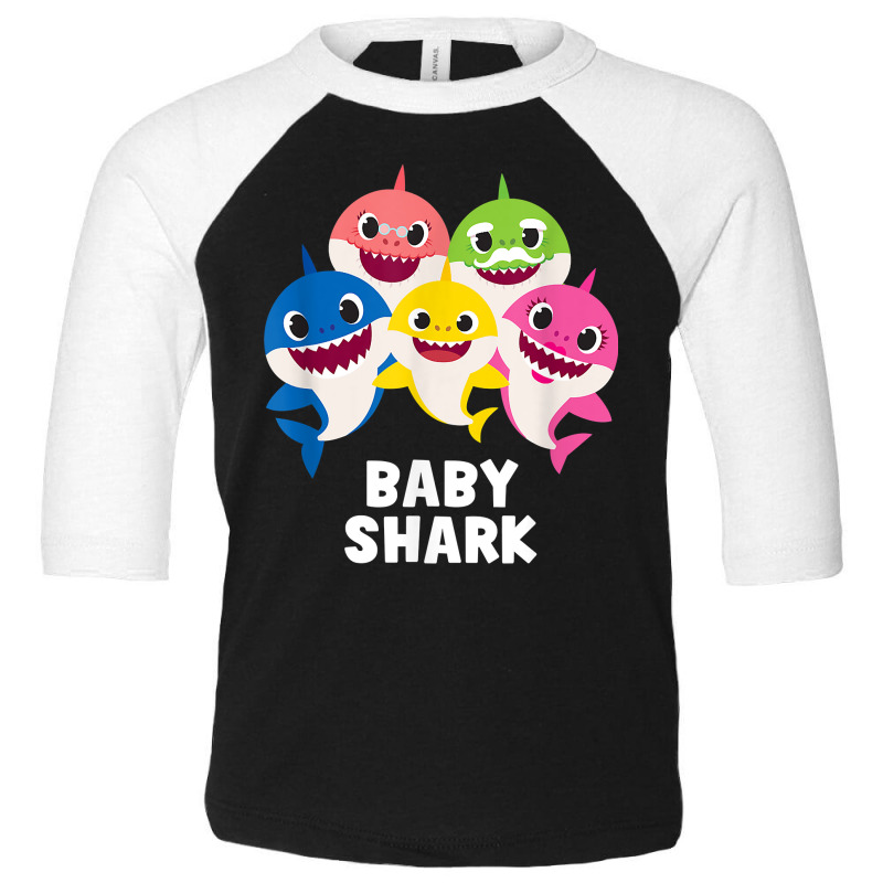 Pinkfong Baby Shark Family T Shirt With Text Toddler 3/4 Sleeve Tee by cm-arts | Artistshot