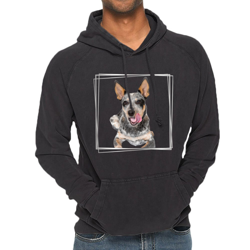 My Blue Heeler Australian Cattle Dog Silver Vintage Hoodie by cm-arts | Artistshot