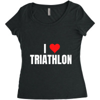 I Love Triathlon Women's Triblend Scoop T-shirt | Artistshot