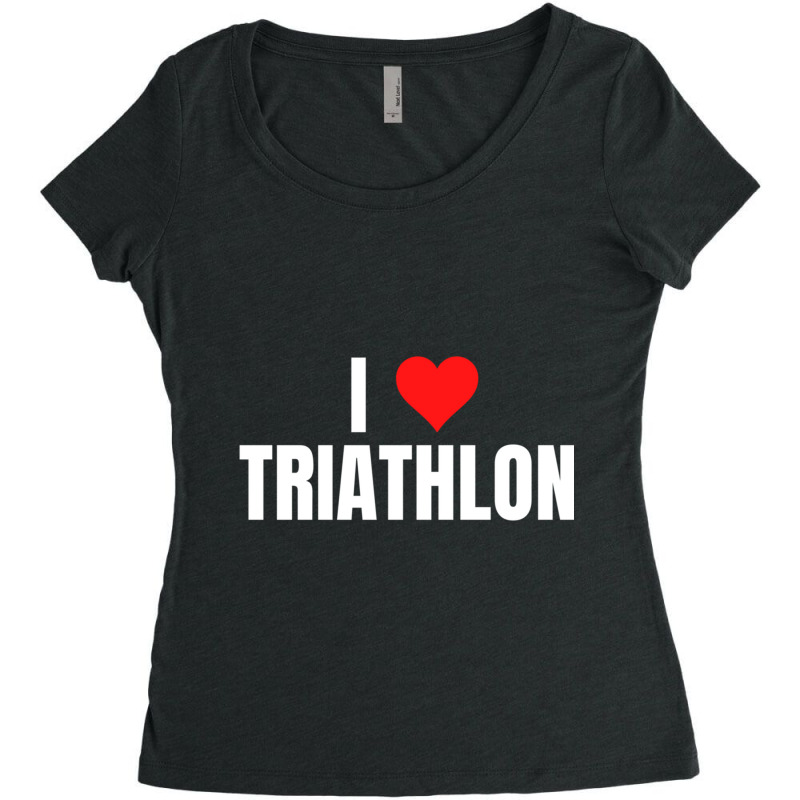 I Love Triathlon Women's Triblend Scoop T-shirt by cm-arts | Artistshot