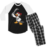 Duck With A Sword Men's 3/4 Sleeve Pajama Set | Artistshot