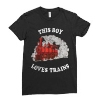 This Boy Loves Trains Locomotive Lover Wagon Boys Toddler Ladies Fitted T-shirt | Artistshot