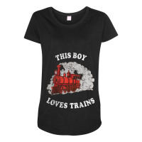 This Boy Loves Trains Locomotive Lover Wagon Boys Toddler Maternity Scoop Neck T-shirt | Artistshot