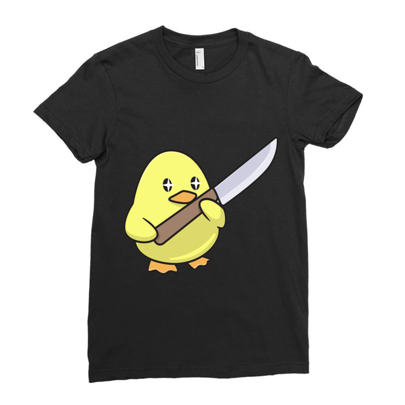 Duck With A Sword Ladies Fitted T-Shirt by cm-arts | Artistshot