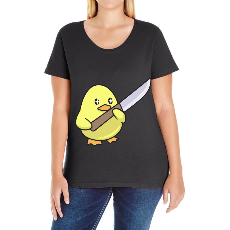 Duck With A Sword Ladies Curvy T-Shirt by cm-arts | Artistshot