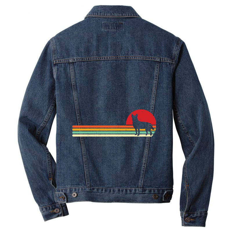 Retro Heeler Dog Lover Gift  Australian Cattle Dogs  Red Heeler, Blue  Men Denim Jacket by cm-arts | Artistshot