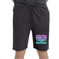 This Girl Runs On Jesus And Volleyball Novelty Vintage Short | Artistshot