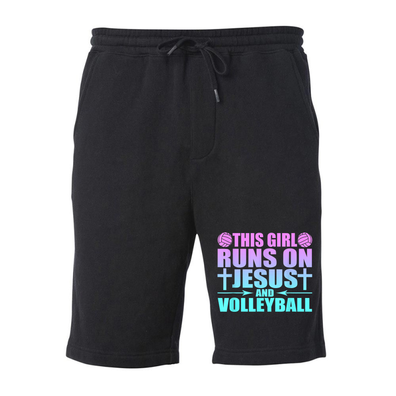 This Girl Runs On Jesus And Volleyball Novelty Fleece Short by JaydaBenjamin | Artistshot