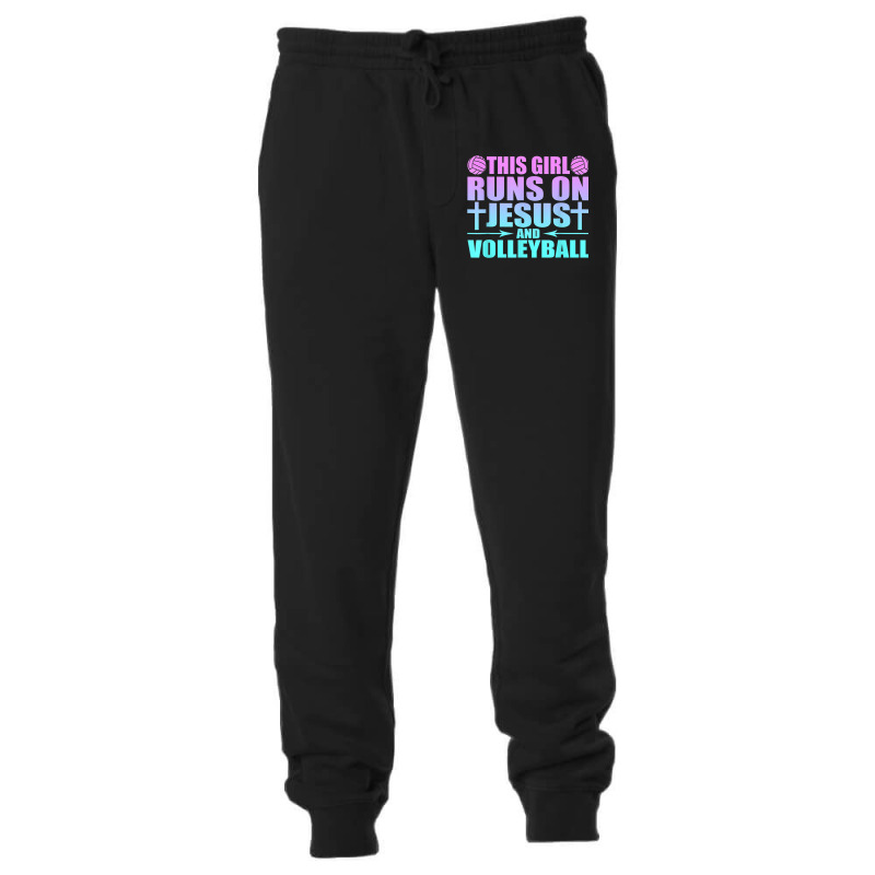 This Girl Runs On Jesus And Volleyball Novelty Unisex Jogger by JaydaBenjamin | Artistshot