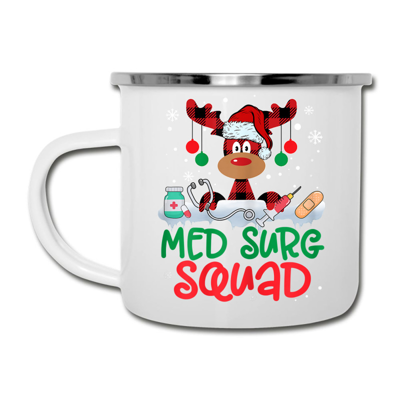 Womens Red Plaid Reindeer Santa Hat Med Surg Squad Nurse Christmas T S Camper Cup | Artistshot