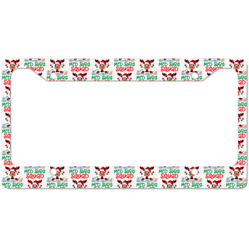 Womens Red Plaid Reindeer Santa Hat Med Surg Squad Nurse Christmas T S License Plate Frame | Artistshot