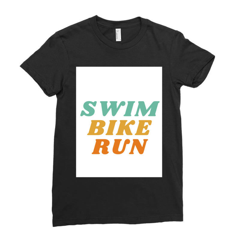 Swim Bike Run Ladies Fitted T-Shirt by cm-arts | Artistshot