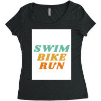 Swim Bike Run Women's Triblend Scoop T-shirt | Artistshot