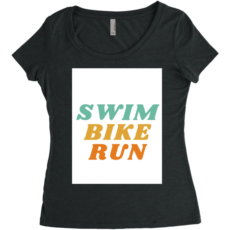 Swim Bike Run Women's Triblend Scoop T-shirt by cm-arts | Artistshot