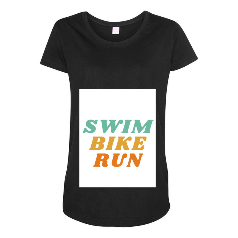 Swim Bike Run Maternity Scoop Neck T-shirt by cm-arts | Artistshot