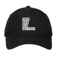 Swim Bike Run Destroy Adjustable Cap | Artistshot