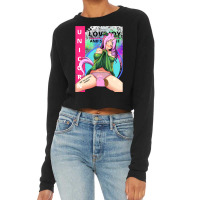 Pink Horn Anime  Unicorn Spread Leg Cropped Sweater | Artistshot